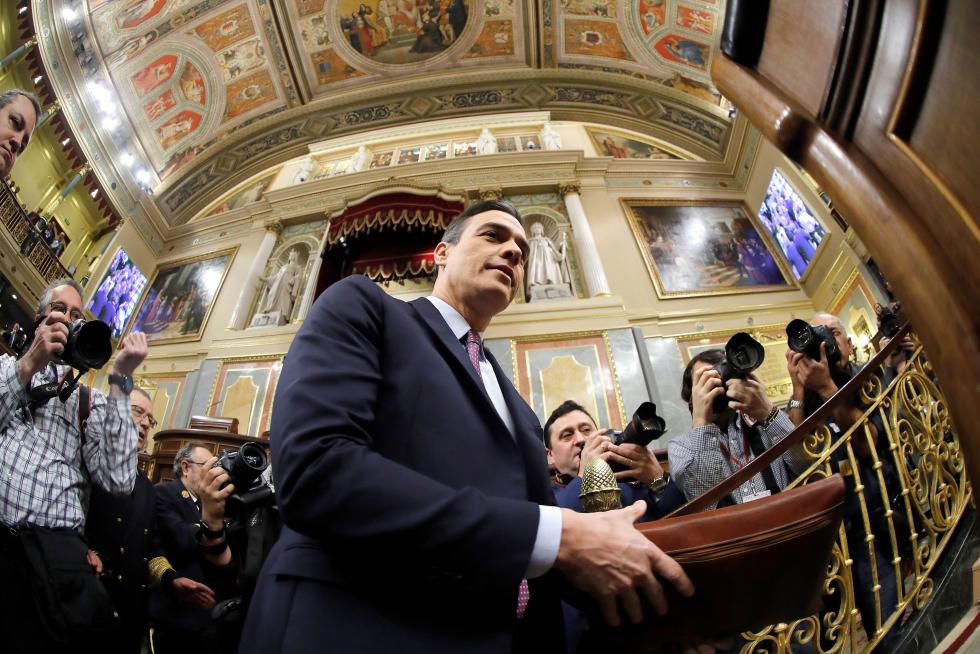 Imágenes de la primera jornada del debate de investidura de Pedro Sánchez.