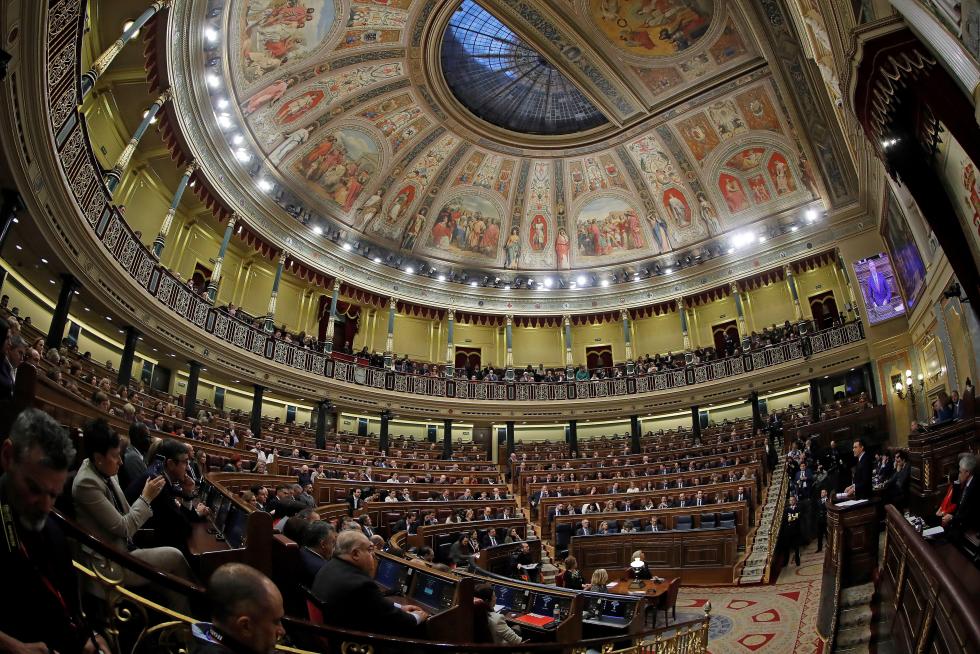 Imágenes de la primera jornada del debate de investidura de Pedro Sánchez.