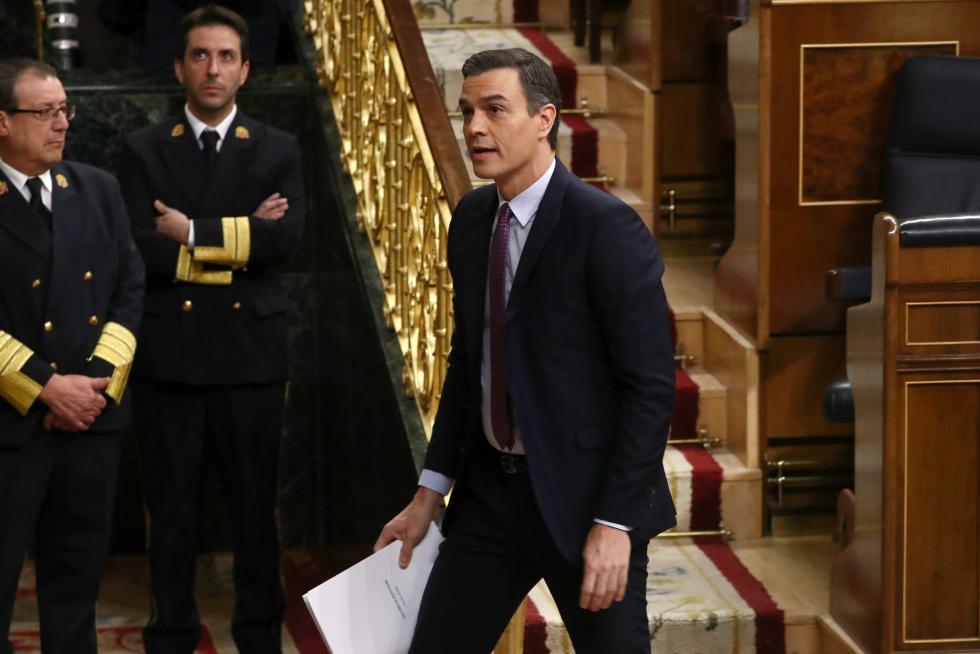 Imágenes de la primera jornada del debate de investidura de Pedro Sánchez.