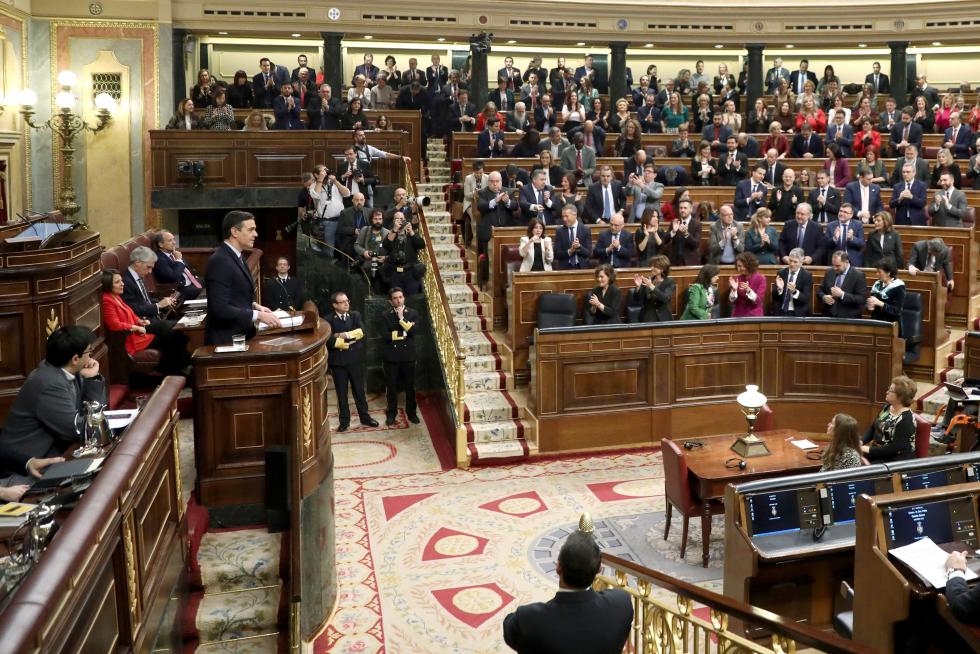 Imágenes de la primera jornada del debate de investidura de Pedro Sánchez.