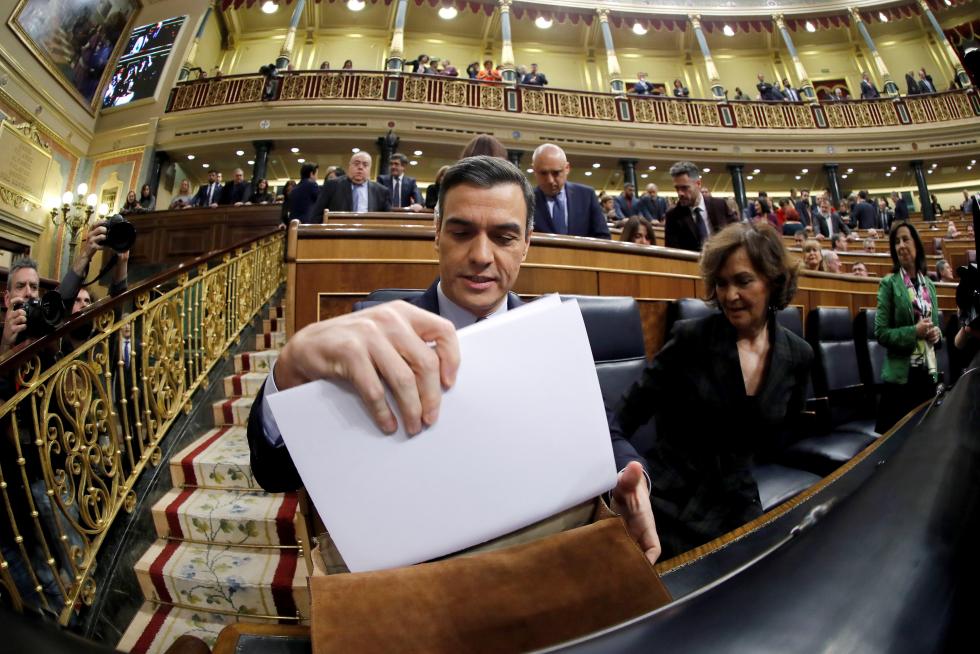 Imágenes de la primera jornada del debate de investidura de Pedro Sánchez.