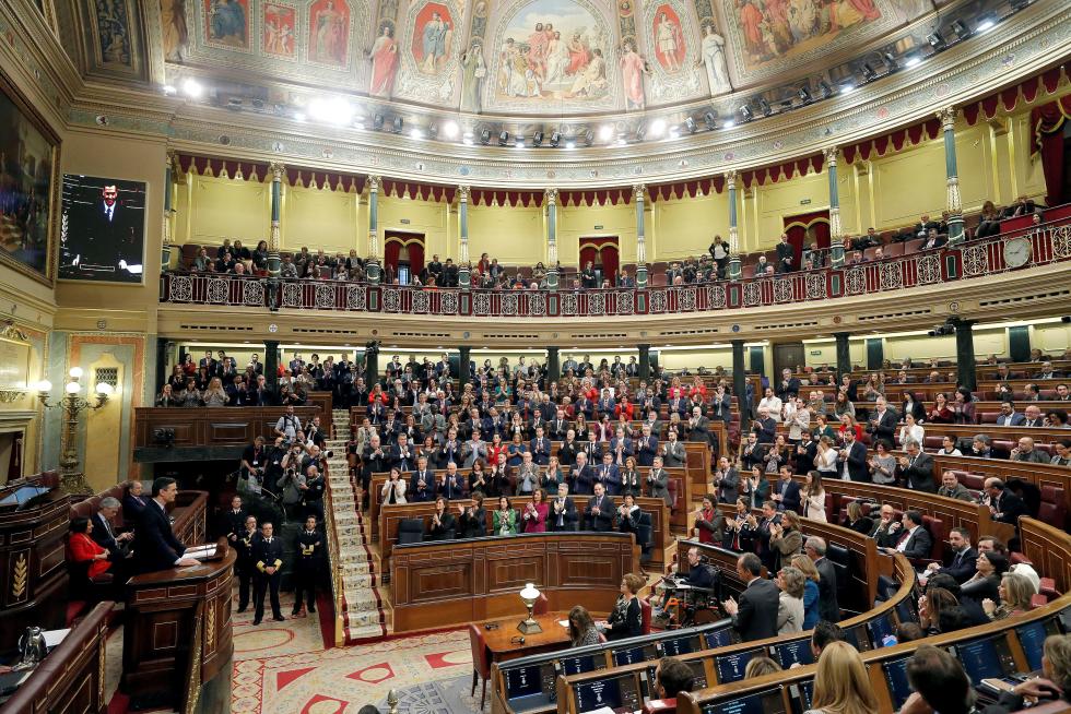 Imágenes de la primera jornada del debate de investidura de Pedro Sánchez en el Congreso de los Diputados.