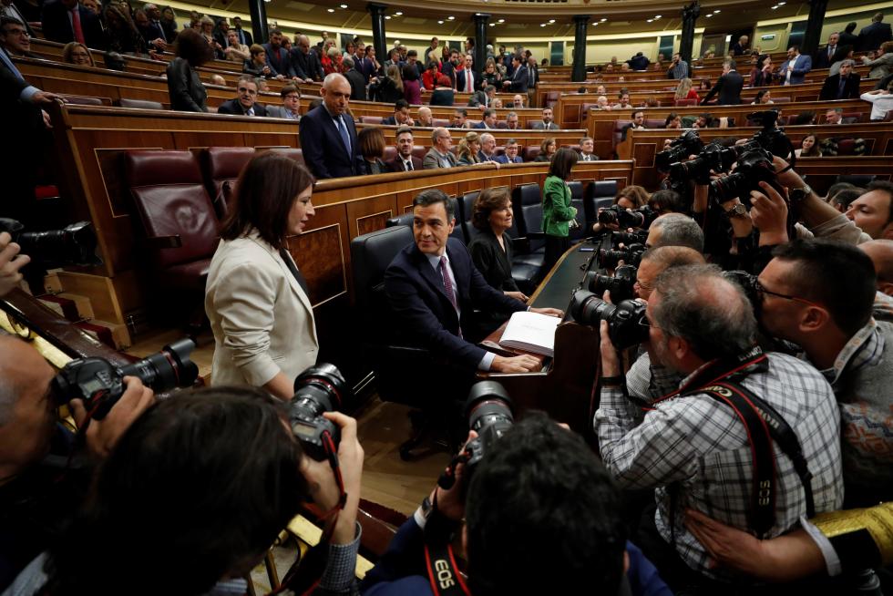 Imágenes de la primera jornada del debate de investidura de Pedro Sánchez en el Congreso de los Diputados.