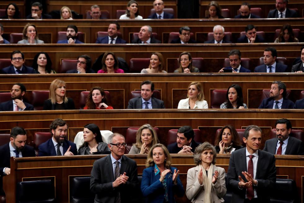 Imágenes de la primera jornada del debate de investidura de Pedro Sánchez en el Congreso de los Diputados.