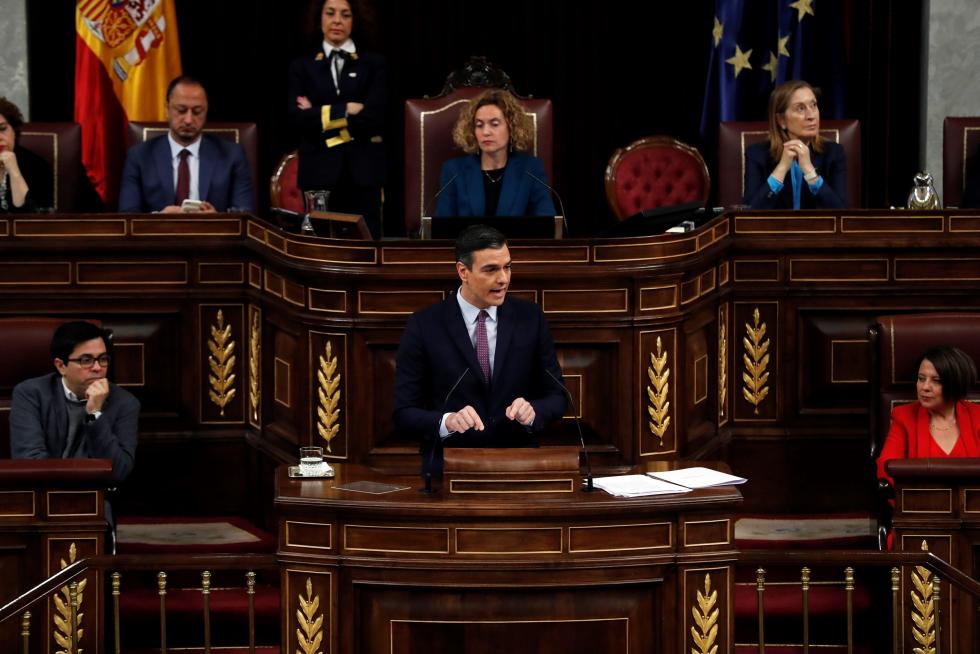 Imágenes de la primera jornada del debate de investidura de Pedro Sánchez en el Congreso de los Diputados.
