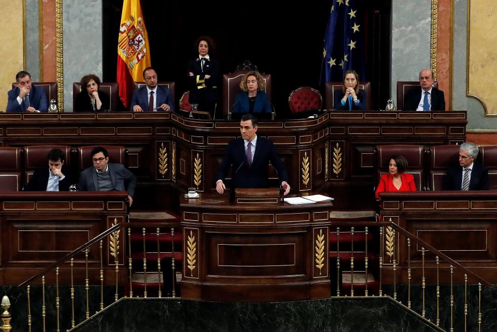 Imágenes de la primera jornada del debate de investidura de Pedro Sánchez en el Congreso de los Diputados.