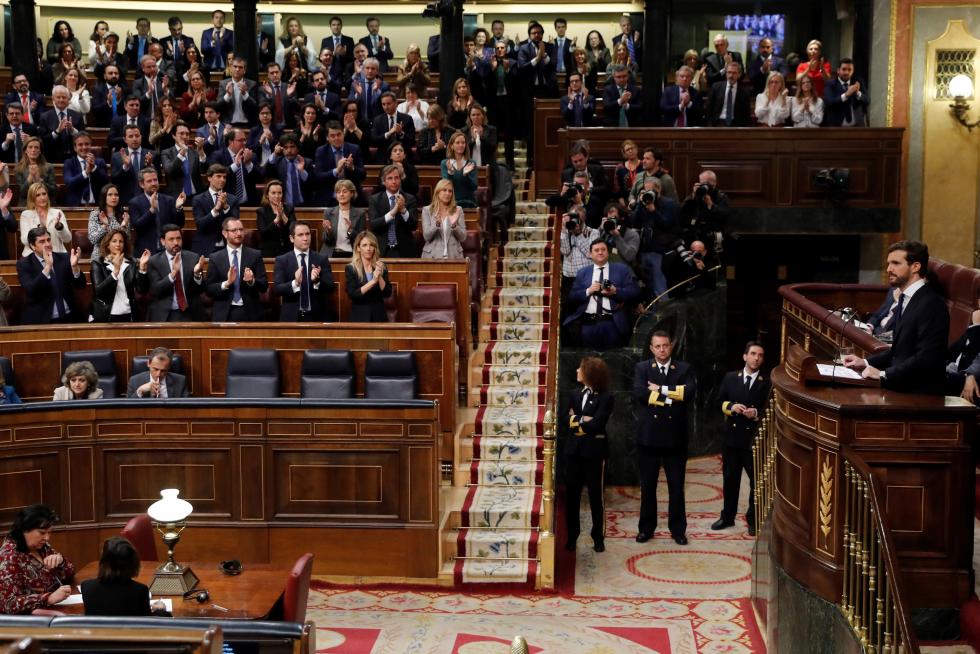 Imágenes de la primera jornada del debate de investidura de Pedro Sánchez en el Congreso de los Diputados.