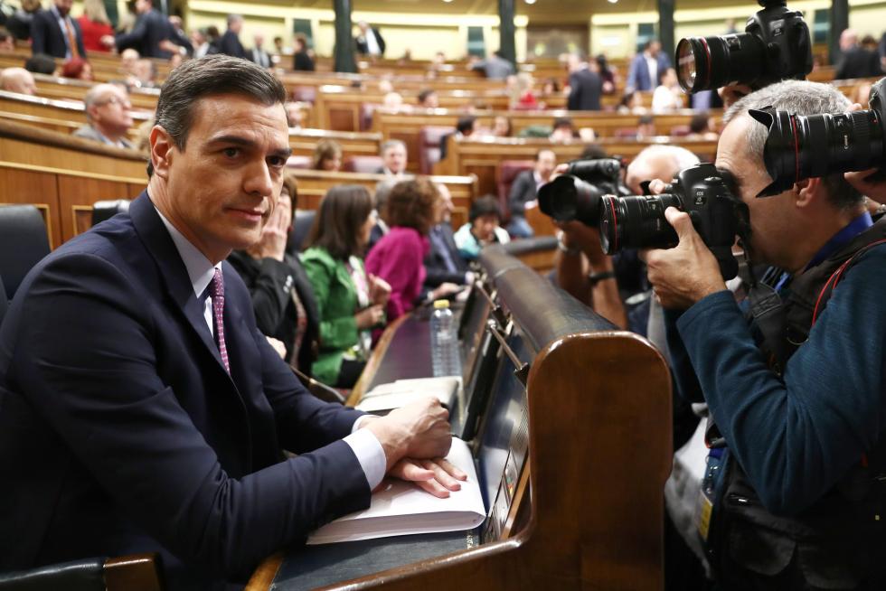 Imágenes de la primera jornada del debate de investidura de Pedro Sánchez.