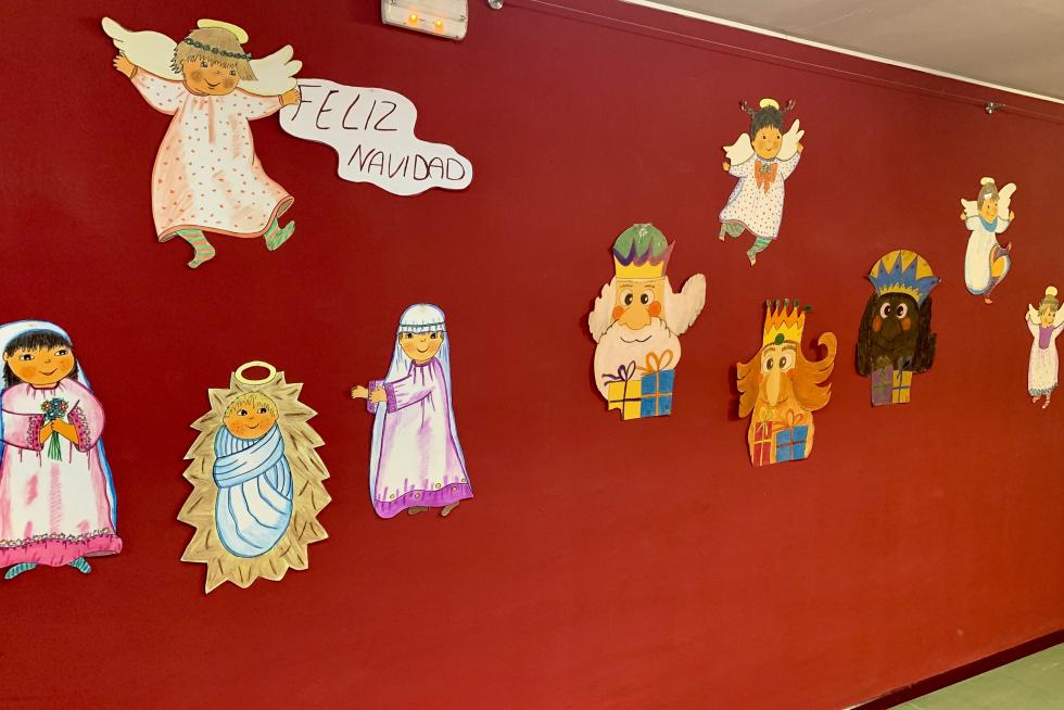 Decoración navideña en el Colegio Los Pueyos