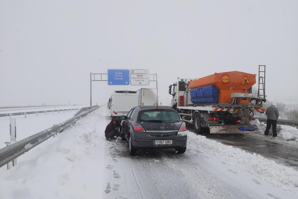 Borrasca Gloria: Afecciones de la gran nevada en el puerto de Paniza