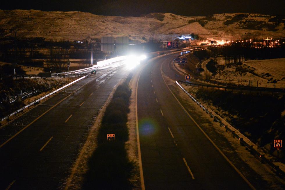 Circulación en la A-23 en Teruel después de los cortes por la nevada