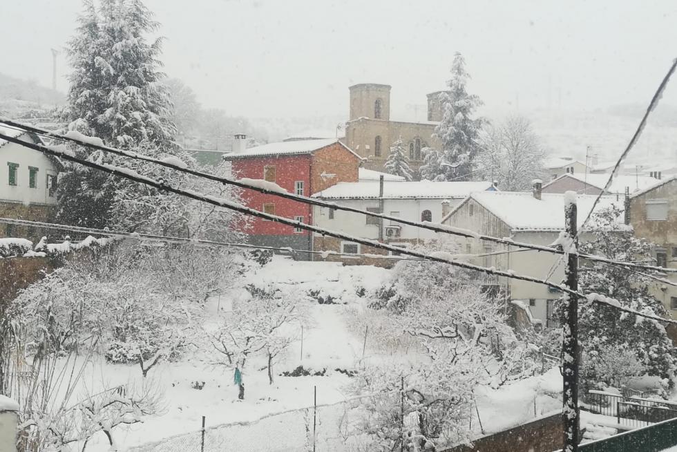 Imagen de la nevada en Trasmoz
