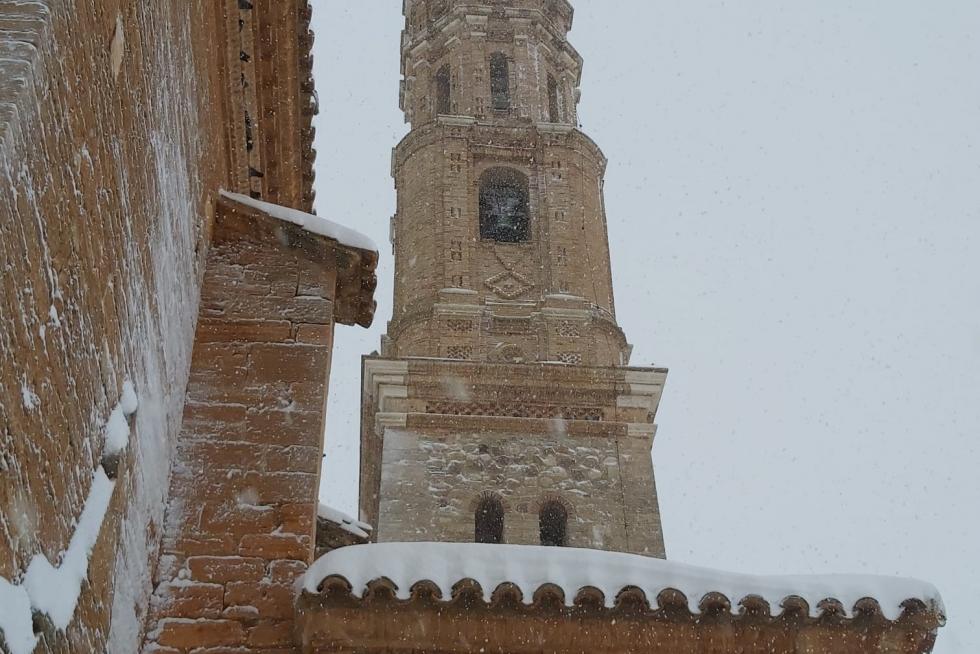 Imágenes de la nevada en Ferreruela de Huerva (Teruel).