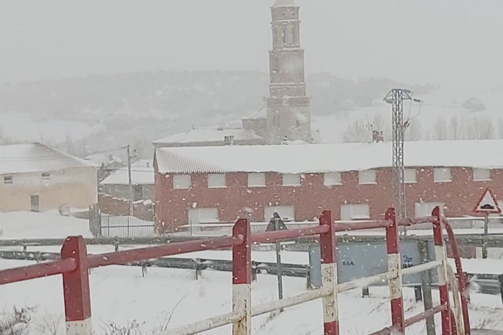 Imágenes de la nevada en Ferreruela de Huerva (Teruel).