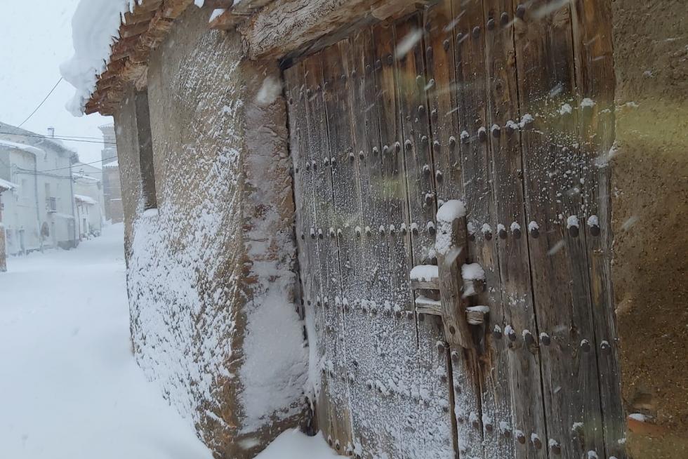 Imágenes de la nevada en Ferreruela de Huerva (Teruel).