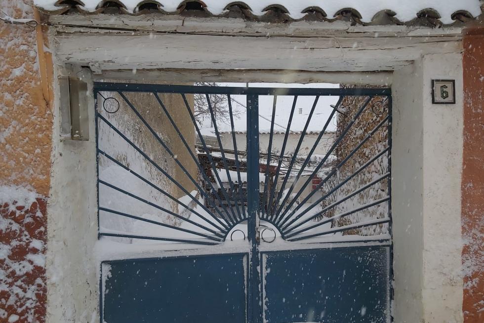 Imágenes de la nevada en Ferreruela de Huerva (Teruel).