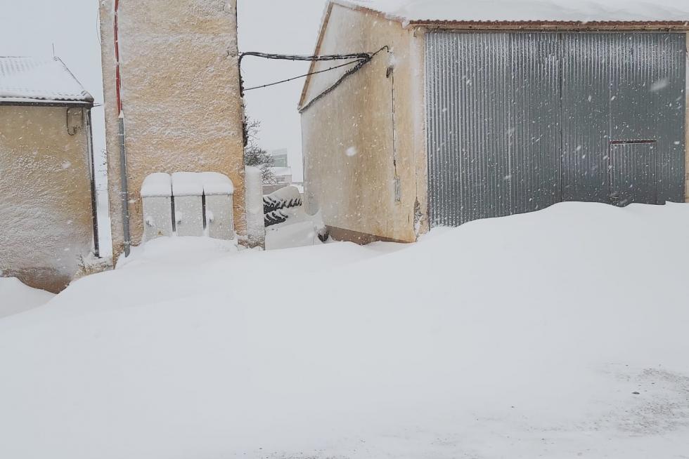Imágenes de la nevada en Ferreruela de Huerva (Teruel).