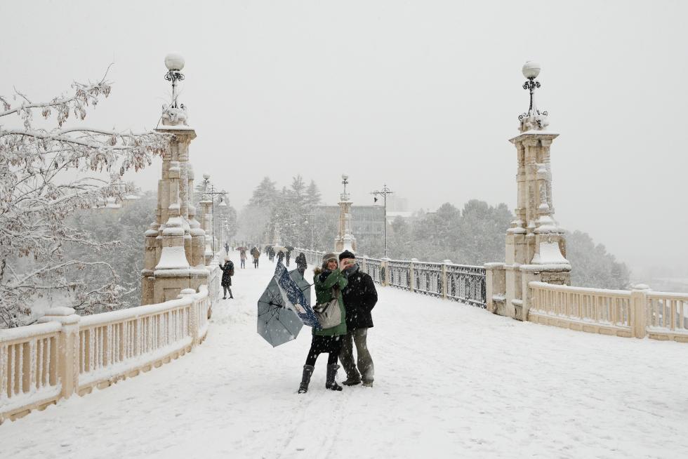 Nevada en Teruel capital.