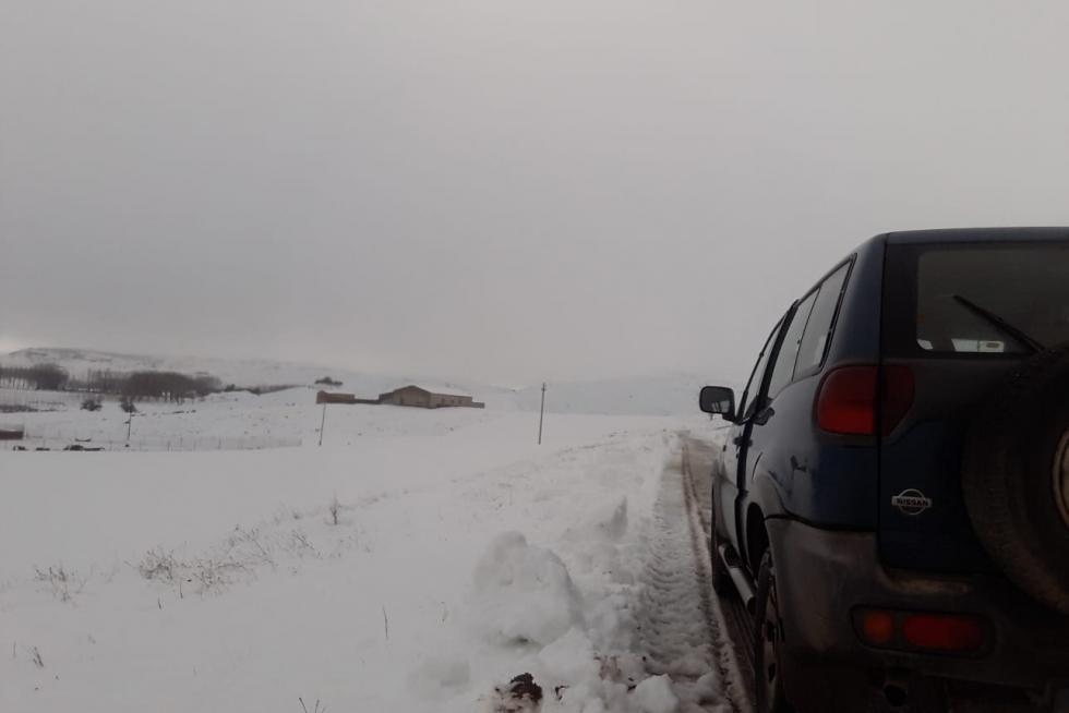 Este es el estado de la carretera entre Nuévalos y Cimballa, prácticamente intransitable