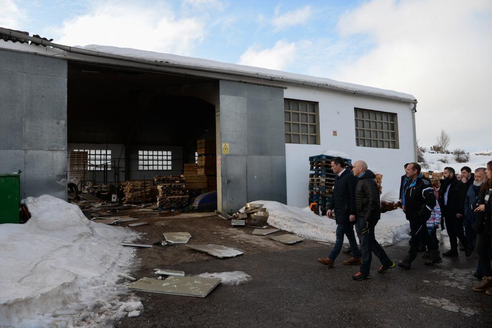 Pedro Sánchez visita Cantavieja para conocer los daños del temporal.