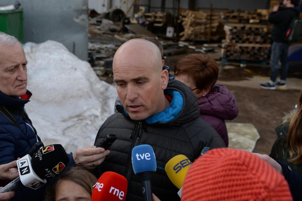 Pedro Sánchez visita Cantavieja para conocer los daños del temporal.