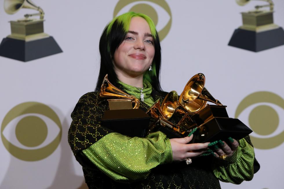 Billie Eilish, en los Premios Grammy.