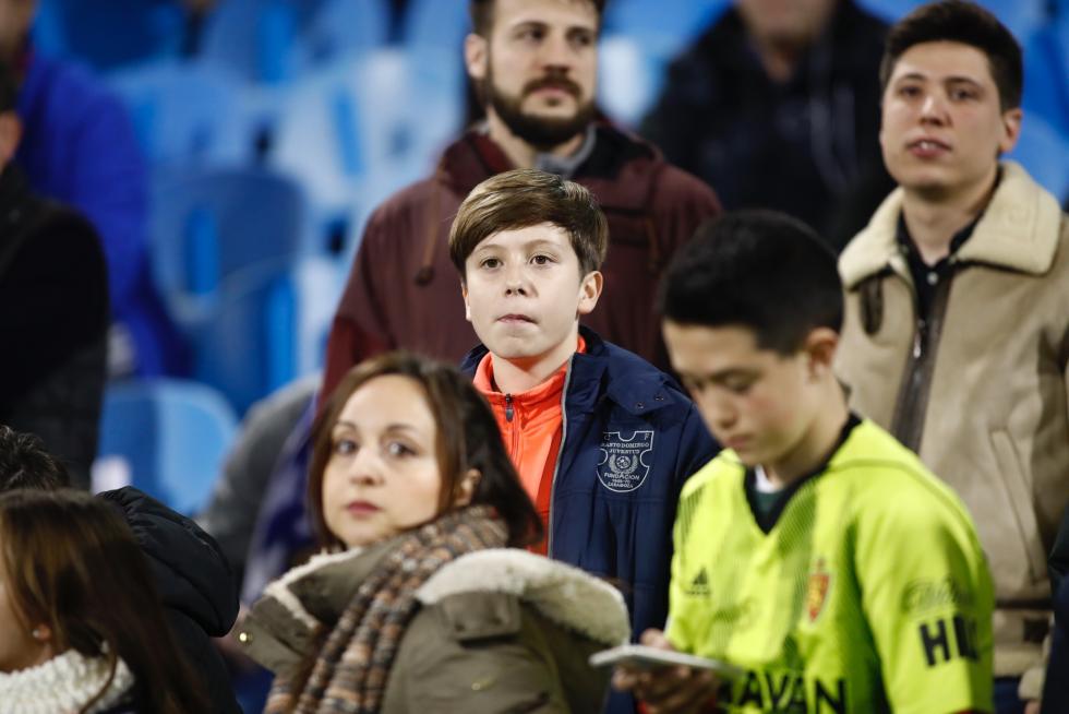 Imágenes de la afición en La Romareda durante el partido Real Zaragoza-Real Madrid.