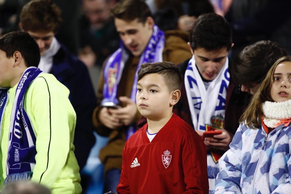 Imágenes de la afición en La Romareda durante el partido Real Zaragoza-Real Madrid.
