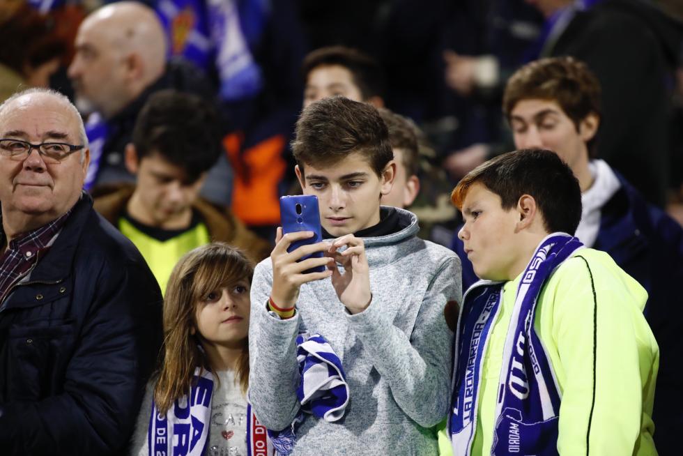 Imágenes de la afición en La Romareda durante el partido Real Zaragoza-Real Madrid.