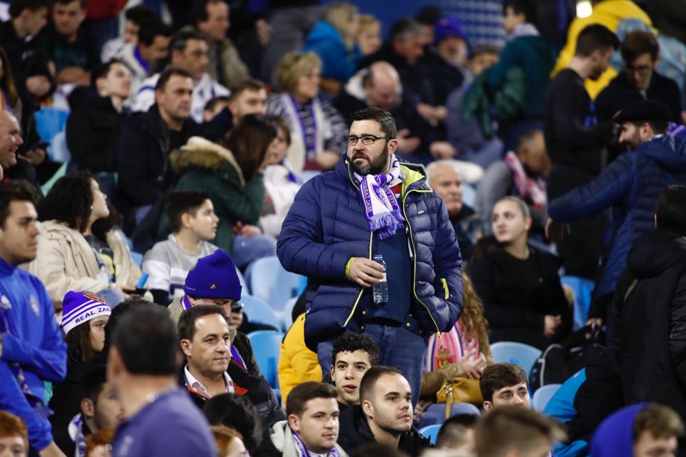 Imágenes de la afición en La Romareda durante el partido Real Zaragoza-Real Madrid.