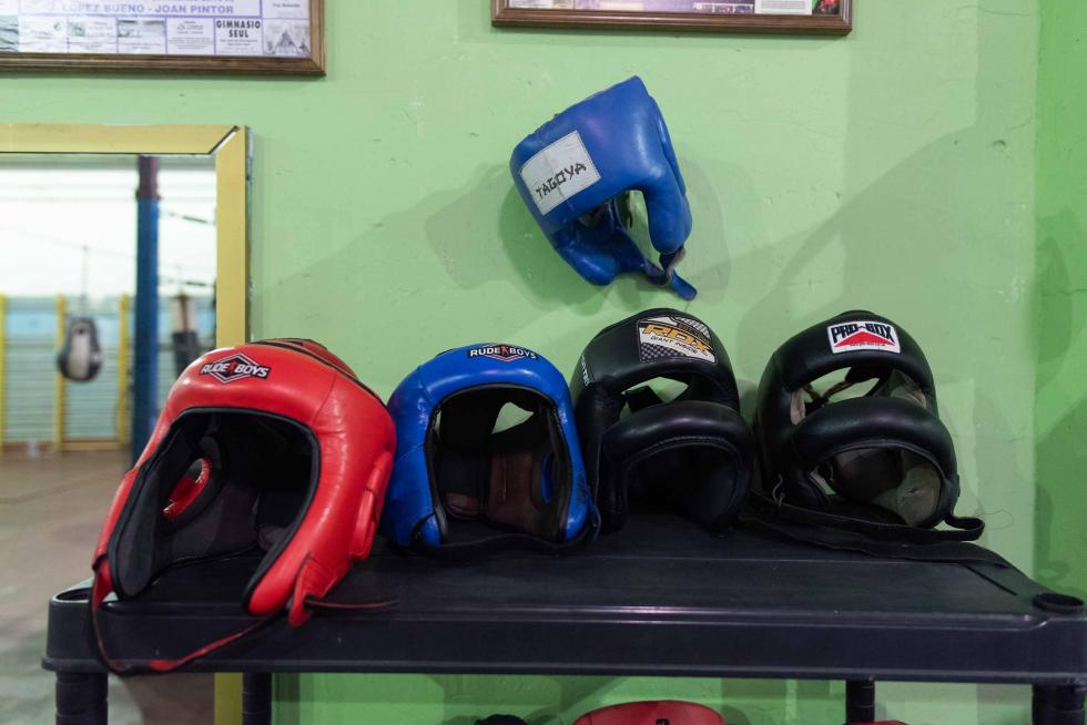 Ezequiel Gurría realiza el último entrenamiento con sparring, siendo el elegido el barcelonés Alejandro Moya, actual campeón de España de peso superligero, en el Gimnasio Serpabox de Zaragoza.
