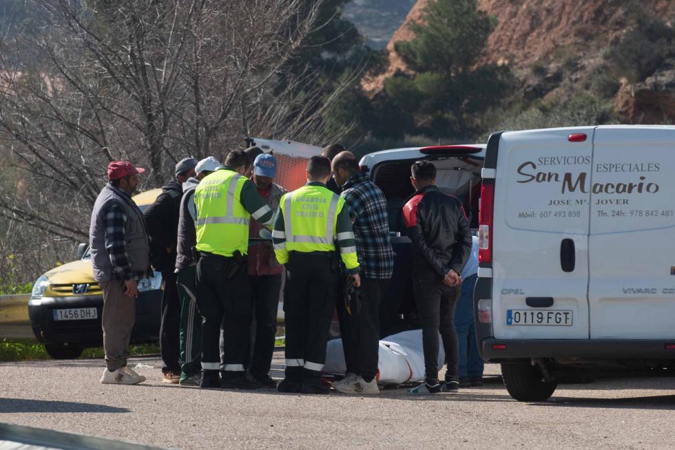 Accidente en la A-230 en Caspe