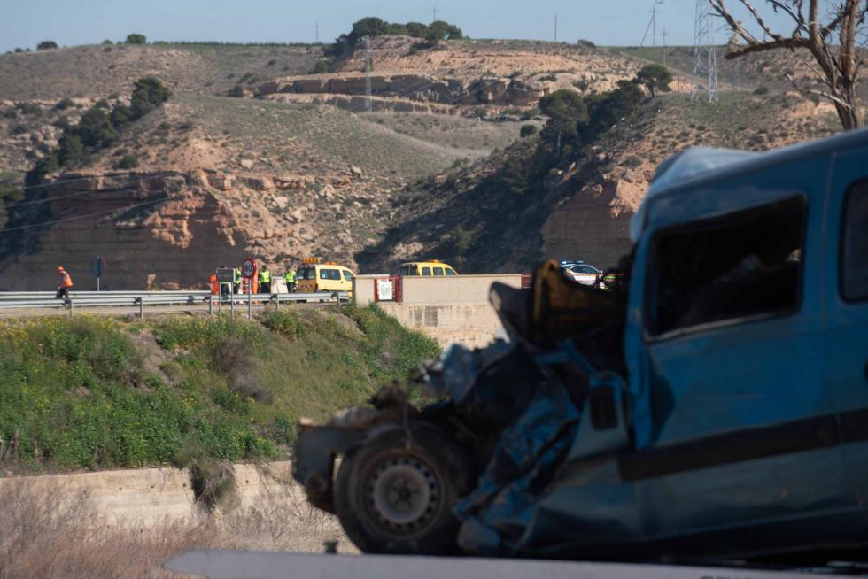 Accidente en la A-230 en Caspe