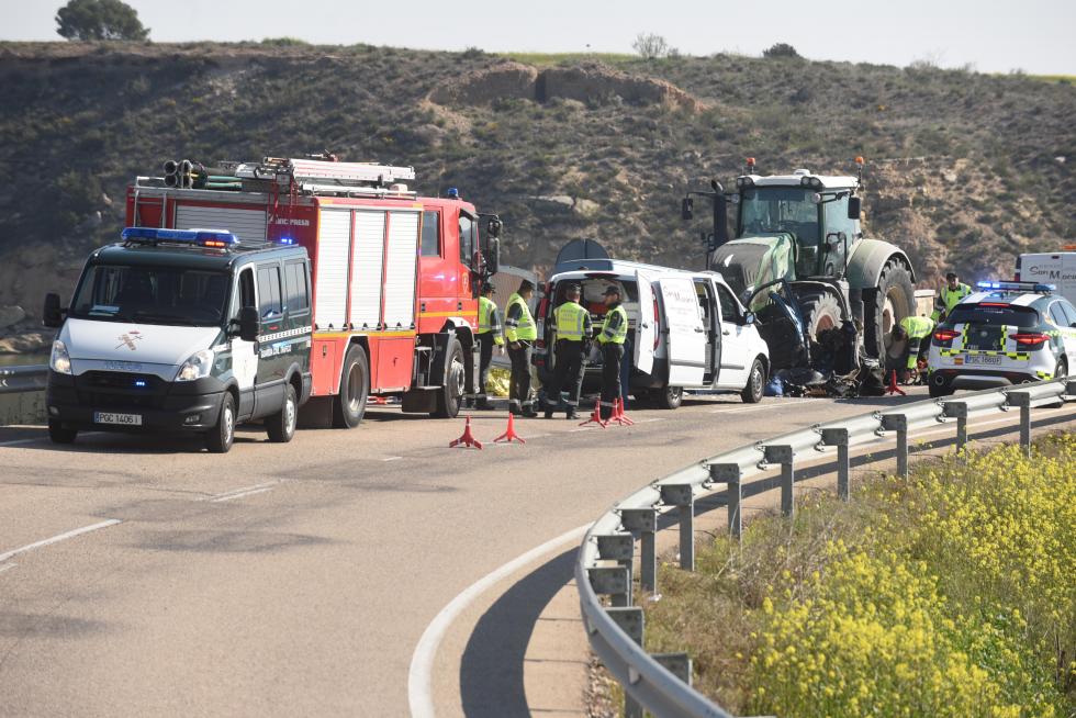 Accidente en la A-230 en Caspe