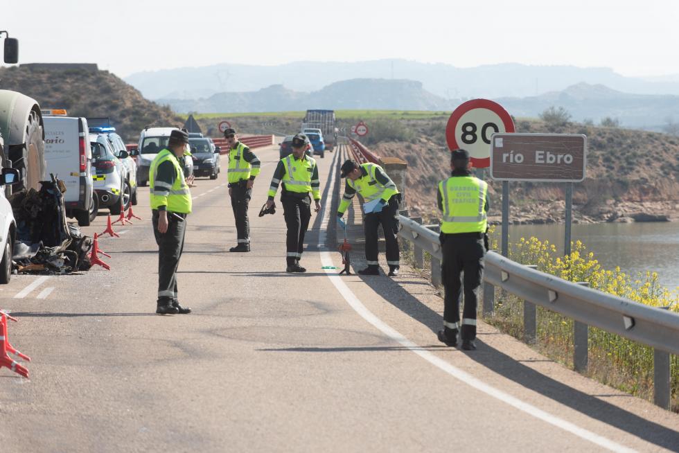 Accidente en la A-230 en Caspe
