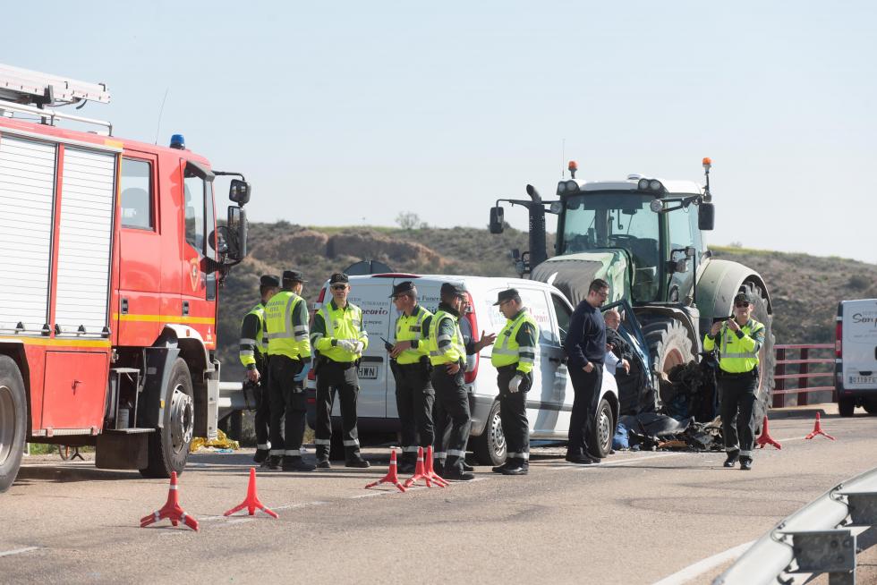 Accidente en la A-230 en Caspe
