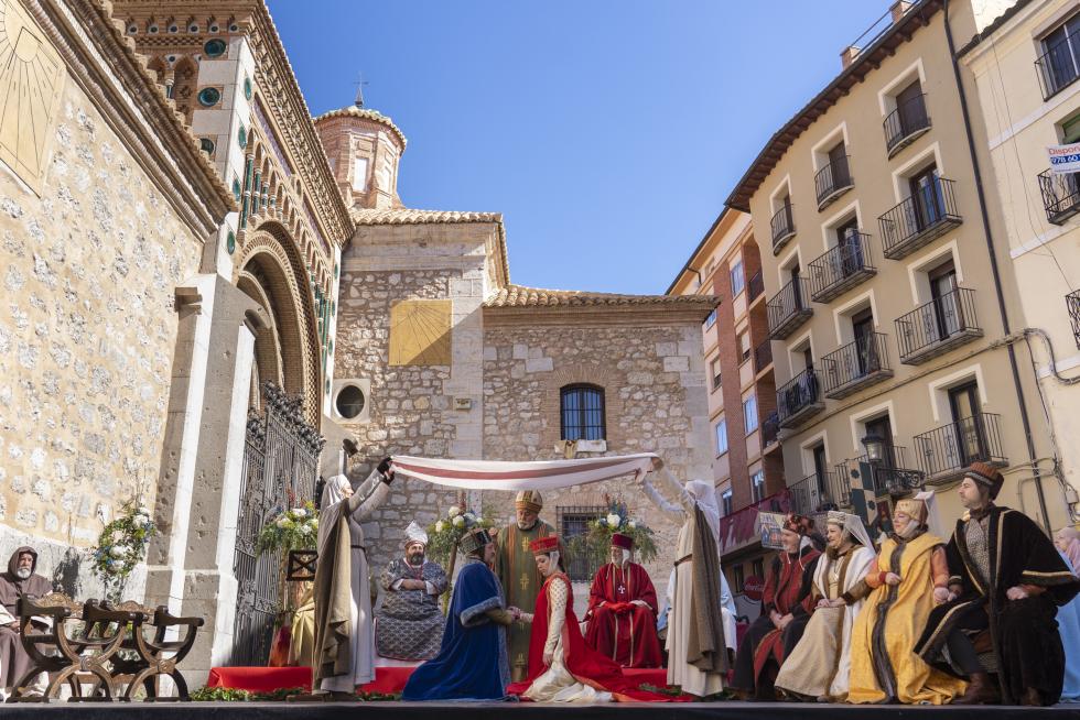Representacion de la escena de la boda de Isabel de Segura y don pedro de Azagra
