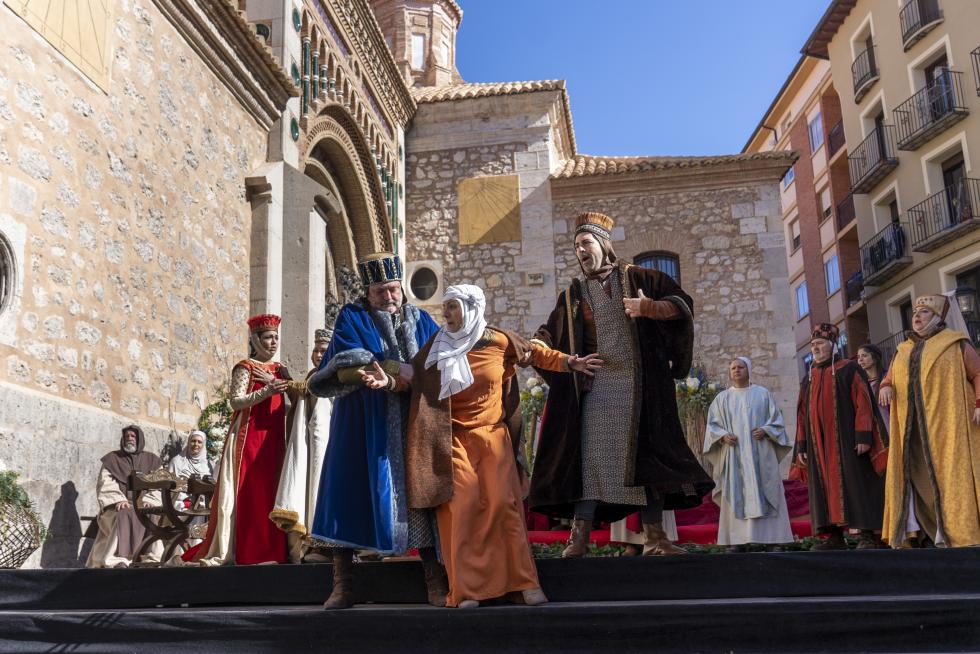 Representacion de la escena de la boda de Isabel de Segura y don pedro de Azagra