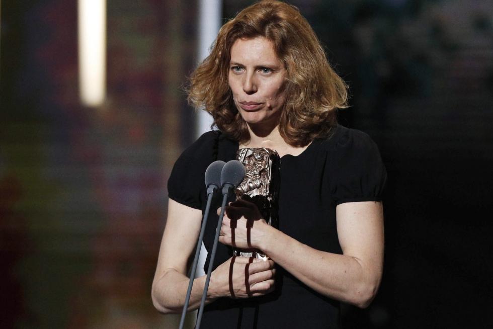 Paris (France), 28/02/2020.- French Flora Volpeliere receives the best Editing award for 'Les Miserables' during the 45th annual Cesar awards ceremony held at the Salle Pleyel concert hall in Paris, France, 28 February 2020. (Francia) EFE/EPA/YOAN VALAT Ceremony - Cesars 2020