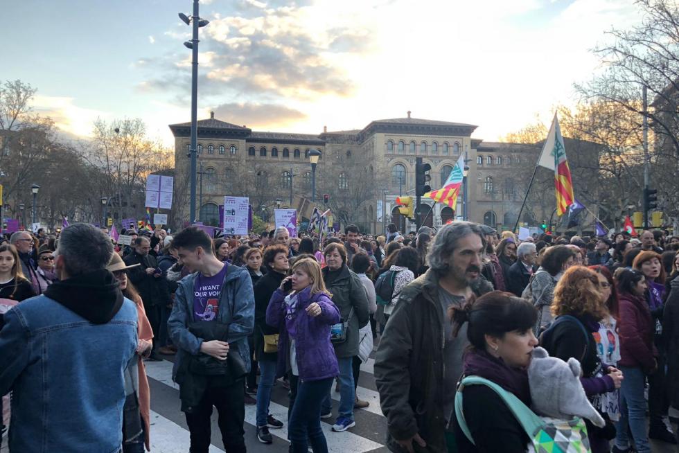 La plaza de Paraíso media hora después de la salida de la cabeza de la manifestación.