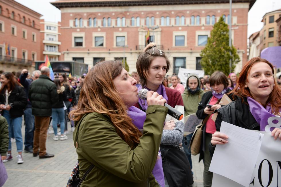 Manifestación feminista del 8-M en Teruel.