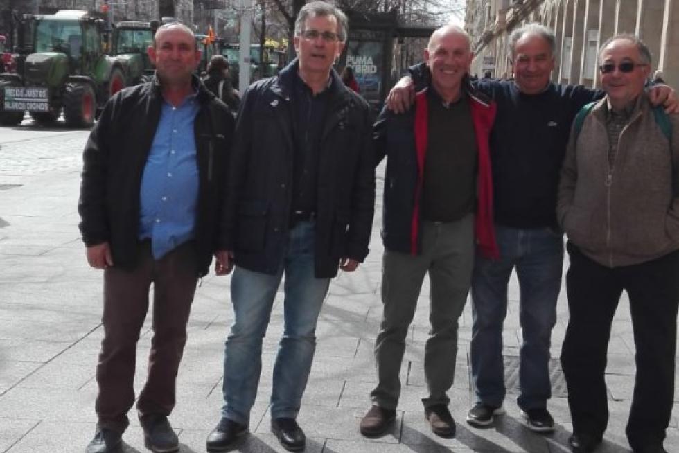 Varios agricultores de la Comarca de Tarazona y Moncayo que no quisieron perderse la tractorada.