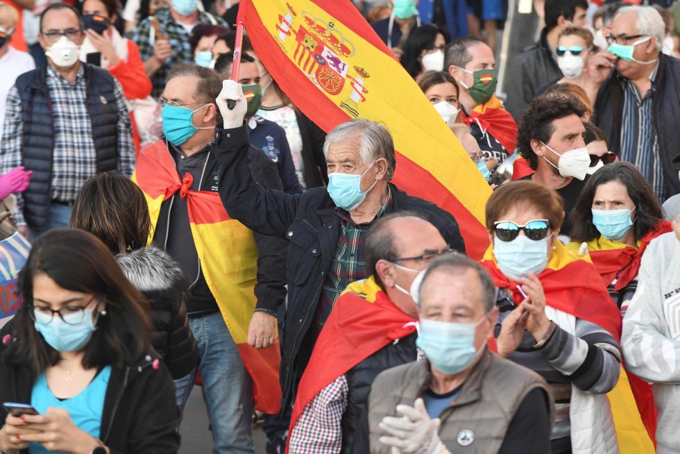 Protestas por la gestión del Gobierno de la crisis sanitaria.