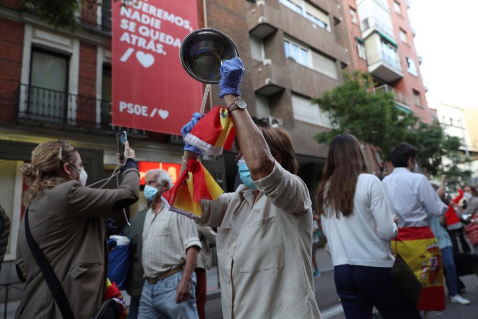 Protestas por la gestión del Gobierno de la crisis sanitaria.