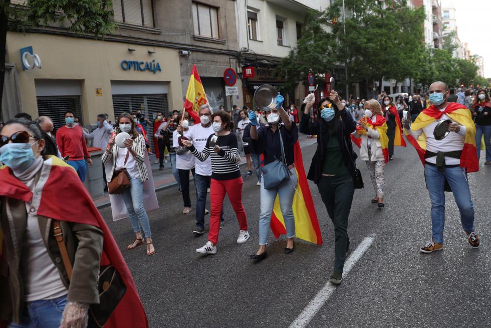 Protestas por la gestión del Gobierno de la crisis sanitaria.