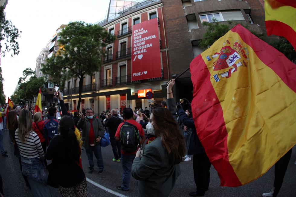 Protestas por la gestión del Gobierno de la crisis sanitaria.