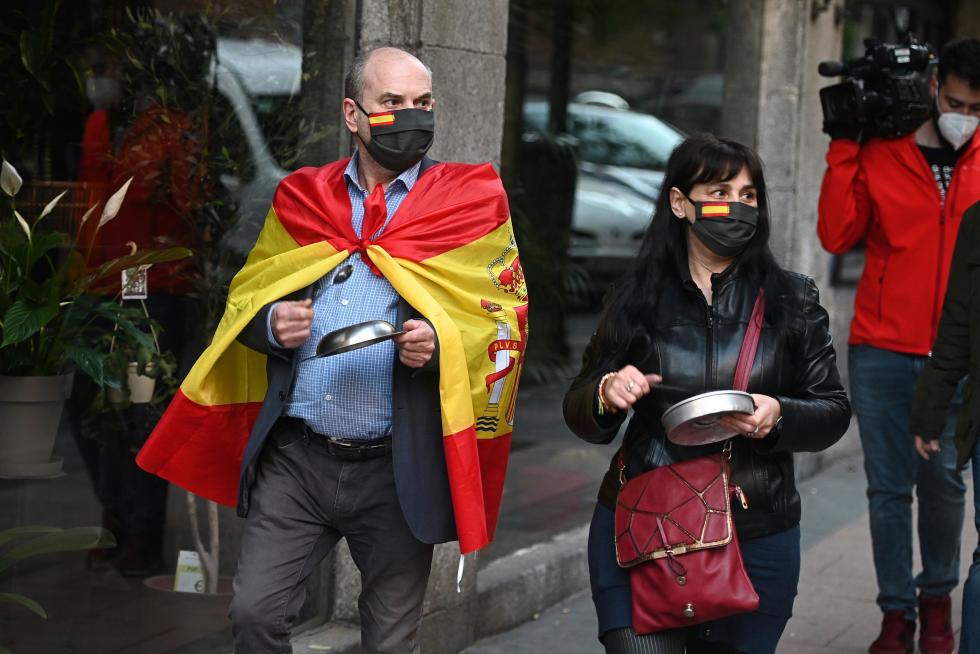 Protestas por la gestión del Gobierno de la crisis sanitaria.