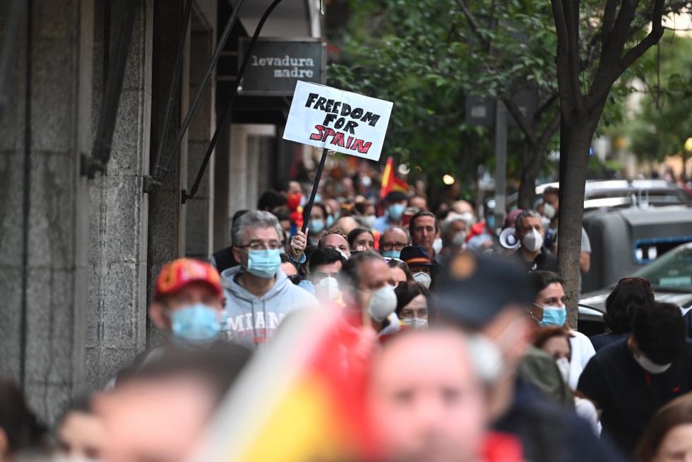 Protestas por la gestión del Gobierno de la crisis sanitaria.