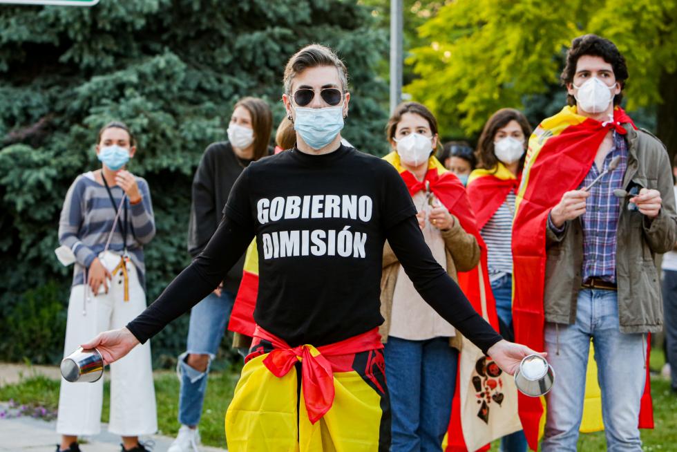 Protestas por la gestión del Gobierno de la crisis sanitaria.