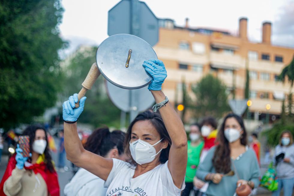 Protestas por la gestión del Gobierno de la crisis sanitaria.